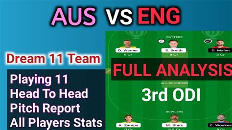 Aus Vs Eng Dream Team Aus Vs Eng T Dream Prediction Australia