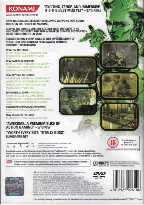 Metal Gear Solid 3 Subsistence Box Shot For Playstation 2 Gamefaqs