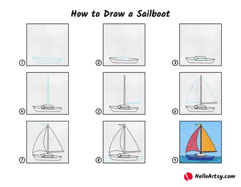 How to Draw a Sailboat - HelloArtsy