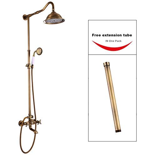 Aolemi Antique Brass Shower Faucet Set With Hand Sprayer And Tub Spout