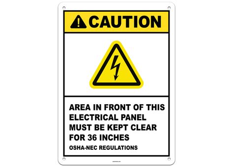 Caution Area In Front Of Electrical Panel Kept Clear For 36 Inches Osha