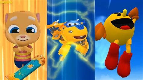 Talking Tom Hero Dash VS Super Wings Jett Run VS SONIC DASH NEW