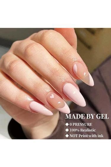 Valentine S Day Press On Nails Short Hiixhc Jelly Square Fake Nails