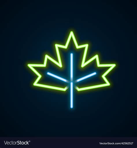 Glowing Neon Line Canadian Maple Leaf Icon Vector Image