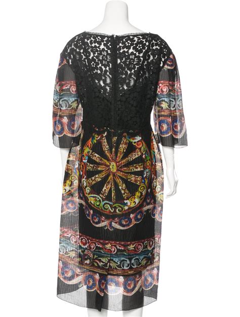 Dolce And Gabbana Sicilian Print Lace Dress Clothing Dag68817 The Realreal