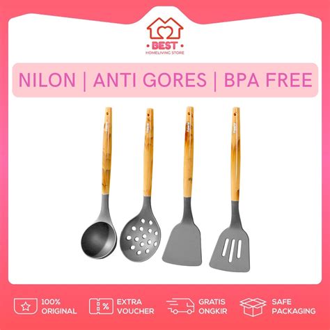 Jual Spatula Nilon Tahan Panas Food Grade Set Sutil Saring Sendok Sayur