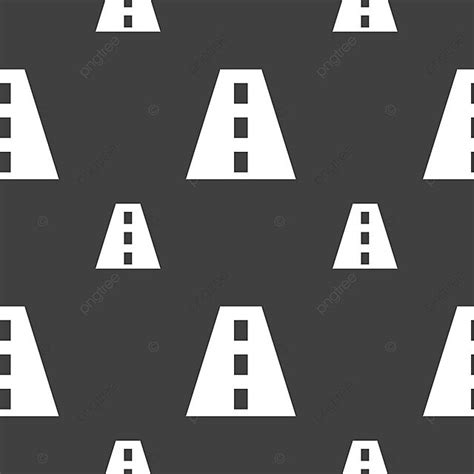 Vector Seamless Pattern Of Road Sign Icon On Gray Background Vector