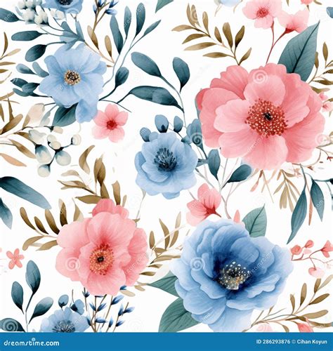 Enchanted Forest: Floral Wallpaper Stock Illustration - Illustration of ...