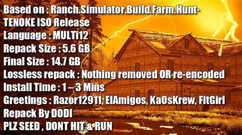 Ranch Simulator Build Farm Hunt Multi12 [dodi Repack] R Crackwatch