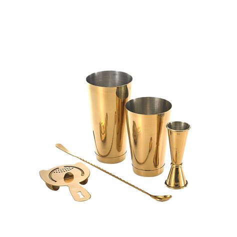 Набор для коктейля (5 предметов) золотого цвета Bartender`s Gold Set ...
