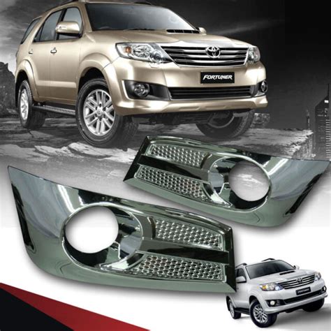 CHROME COVER FOG LAMP SPOT LIGHT PAIR FIT FOR TOYOTA FORTUNER SW4 SUV