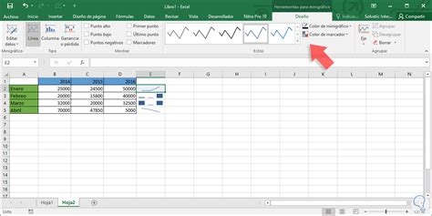 Cómo insertar minigráfico de datos en Excel 2016 Solvetic