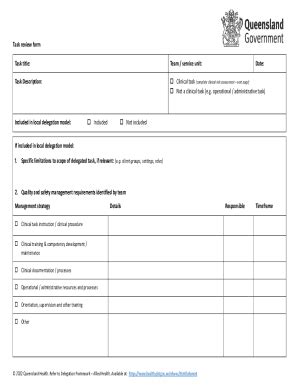 Fillable Online Task Review Form Allied Health Delegation Framework