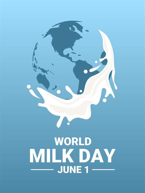 Vector Illustration Globe With Milk Splash As World Milk Day Concept