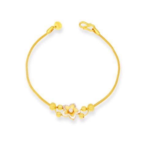 Gorgeously Detailed Floral Pattern 22KT Gold Fancy Bracelet