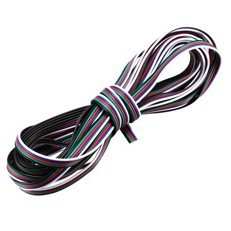 RGB Wire 22AWG 5 Pin 5 Color Extension Cable Line For LED Strips 5050