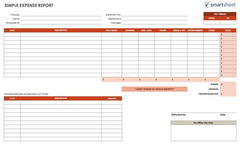 Free Expenses Report Template | charlotte clergy coalition