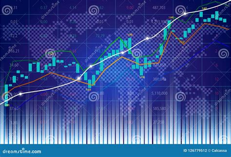 Stock Market Or Forex Trading Chart With Indicator On World Map Stock