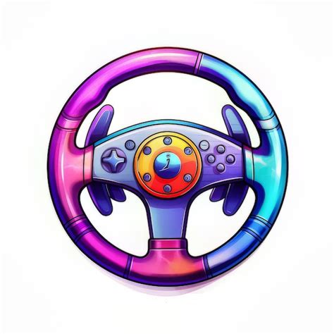 Premium Ai Image Steering Wheel Of A Car Cartoon Style Vector