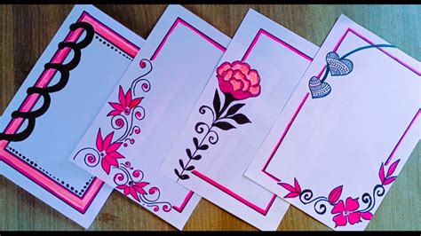 PINK AND BLACK BORDER DESIGN SIDE DESIGNS FOR PROJECT WORK PROJECT