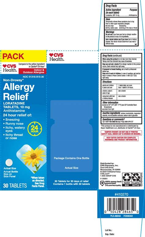 NDC 51316 915 Allergy Relief Tablet Oral