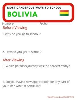 Most Dangerous Ways to School: Bolivia by Sarah Fowler | TPT