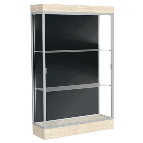 Waddell Display Lighted Floor Display Case 48x76x20 6 Base Satin