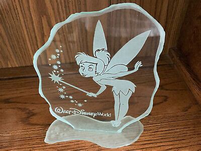 Walt Disney World Tinkerbell Etched Glass Sculpture Ebay