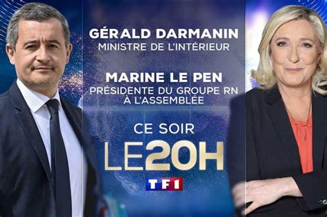 Gérald Darmanin et Marine Le Pen invités du JT de 20 Heures de TF1 ce