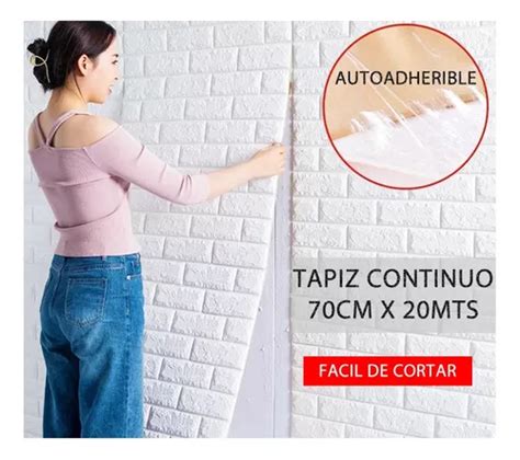 Patrón Ladrillo Autoadherible 3d Pared Tapiz 20mts X 70cms Envío gratis