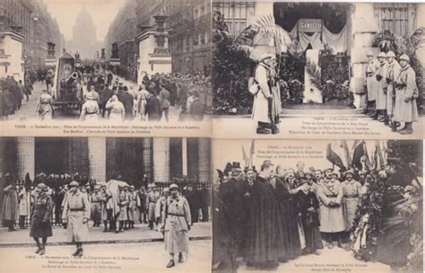 LOT DE 4 Cartes Postales Anciennes Postcards PARIS 11 Novembre 1920