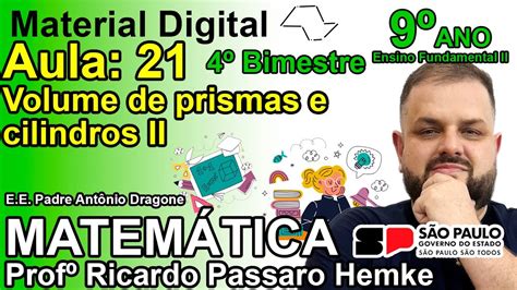 21 Material Digital 9º ano 4º B Matemática Volume de prismas e