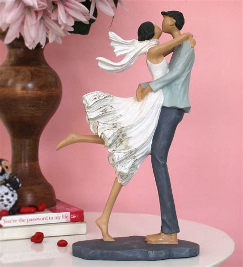 Buy Romantic Love Couple White And Brown Polyresin Figurine At 38 Off By Tied Ribbons Pepperfry