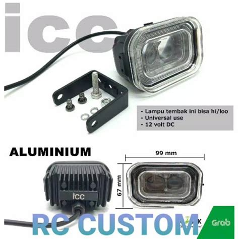 Jual Lampu Sorot Tembak Led Icc Mt25 6000k Hi Lo Jauh Dekat Super