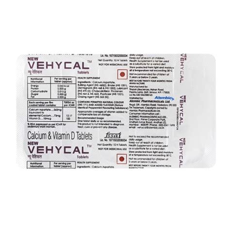 New Vehycal Tablet 10 S Price Uses Side Effects Composition Apollo