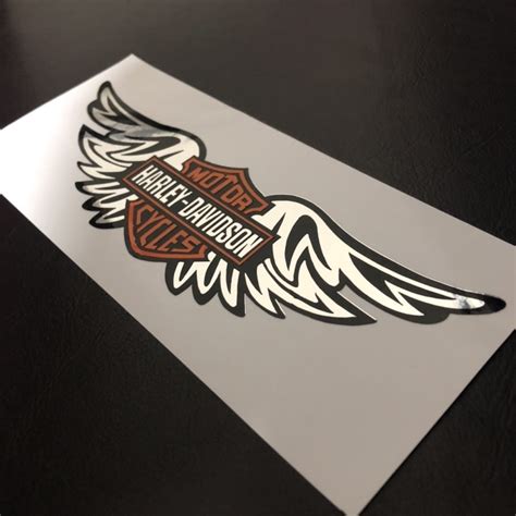 Harley Davidson Wing Sticker Colour Chrome Pcs Shopee Malaysia