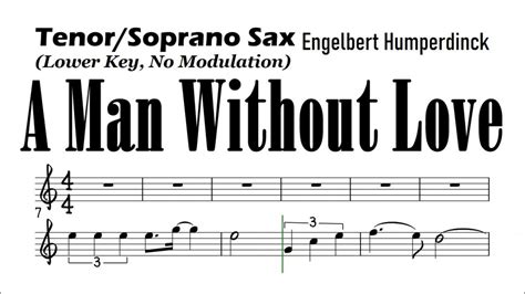 A Man Without Love Tenor Soprano Sax No Modulation Sheet Music Backing