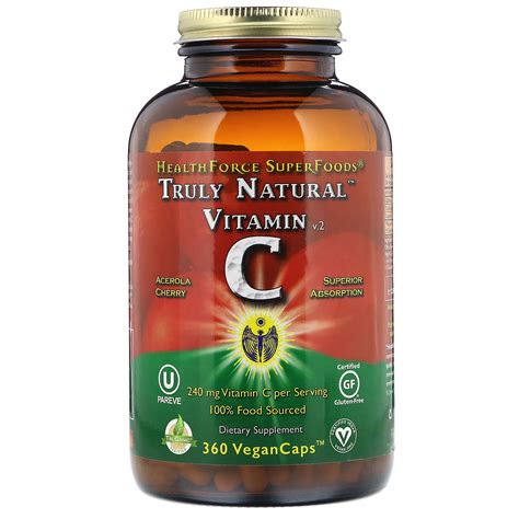 Healthforce Superfoods Truly Natural Vitamin C V2 360 Vegan Caps Iherb