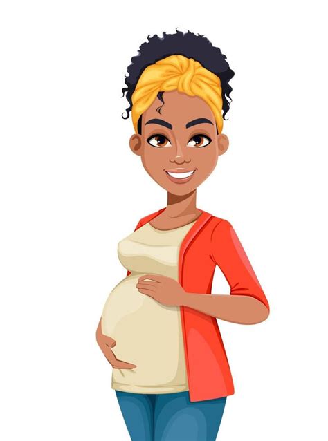 Beautiful African American Pregnant Woman Vector Art At Vecteezy