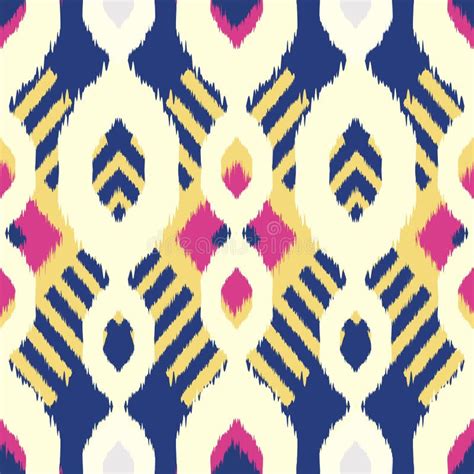 Ikat Seamless Pattern Design For Fabric Stock Illustration