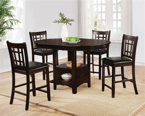 Lavon 5 Pc Espresso Wood Counter Height Table Set Aetna Stores