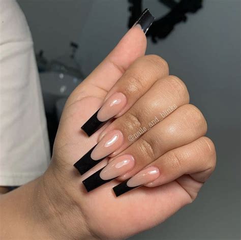 French Tip Acrylic Nails Long Square Acrylic Nails Acrylic Nails