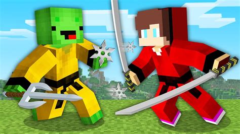 Jj Ninja Vs Mikey Ninja In Minecraft Maizen Youtube