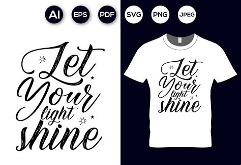 Let Your Light Shine T Shirt Design Graphic By Aroy00225 · Creative Fabrica