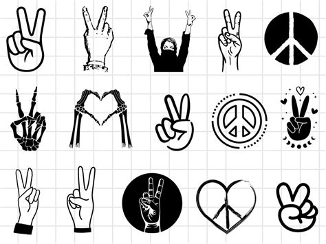 Peace Sign Svg Bundle Peace Hand Svg Peace Sign Svg Floral Peace Svg Peace Skeleton Svg