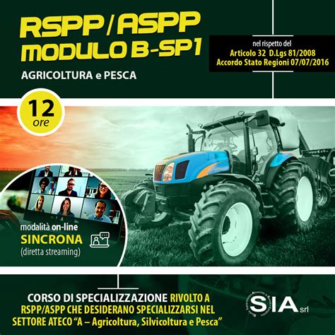 RSPP ASPP Modulo B SP1 Agricoltura Corsi Di Formazione