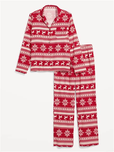 Printed Flannel Pajama Set Old Navy