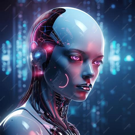 Premium Photo 3d Rendering Of Female Cyborg Or Robot With Circuit Board Background