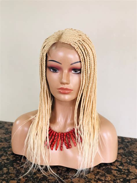 Braided Wig Box Braids Blonde Wig The Length Is Inches Etsy