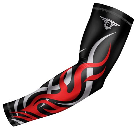 Bucwild Sports Black Red Flame Compression Arm Sleeve Youth And Adult Sizes